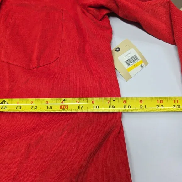 NWT G.H. Bass & Co. Red Corduroy Button-Up Shirt Dress - Medium‎ - Picture 8 of 11
